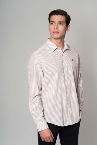 Camisa regular fit - Beige