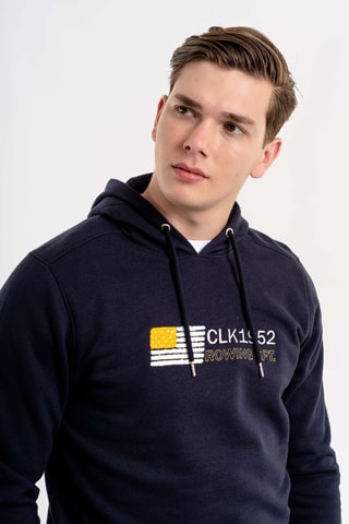 Sudadera regular fit con capucha - Azul marino