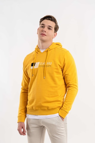 Sudadera regular fit con capucha - Amarillo