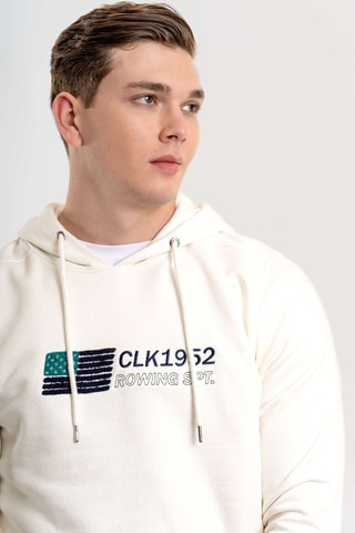 Sudadera regular fit con capucha - Blanco