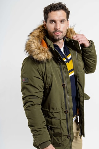 Parka regular fit con capucha - Caqui