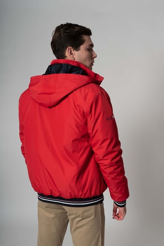 Chaqueta regular fit con capucha - Rojo