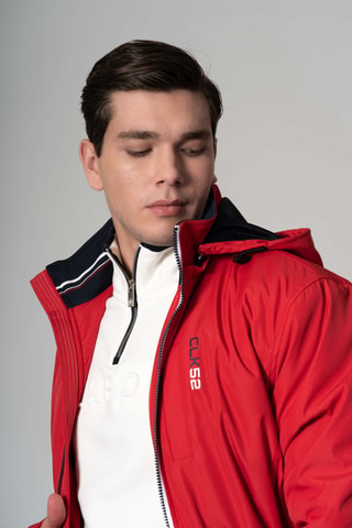 Chaqueta regular fit con capucha - Rojo