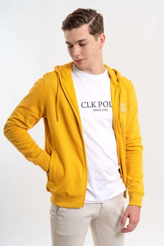 Cárdigan regular fit con capucha - Amarillo