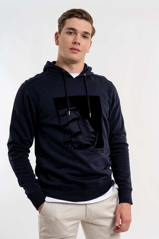 Sudadera regular fit con capucha - Azul marino