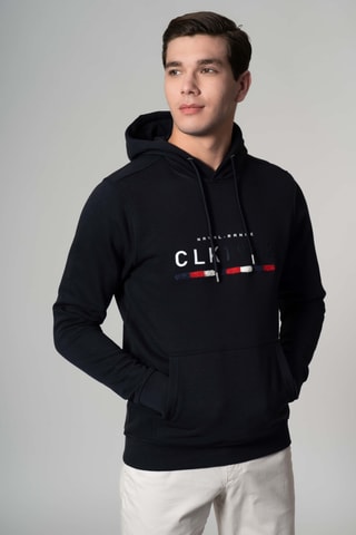 Sudadera regular fit con capucha - Azul marino