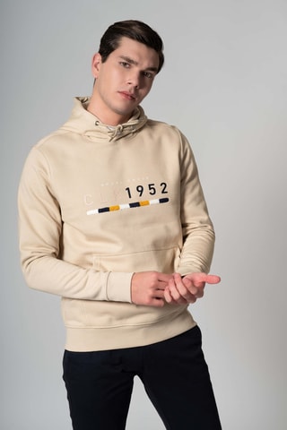 Sudadera regular fit con capucha - Beige