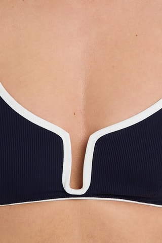 Haut de maillot coques Nuccia - Bleu marine et blanc