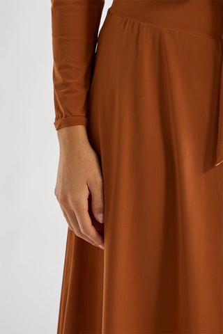 Jupe de plage taille haute Jaya - Noisette