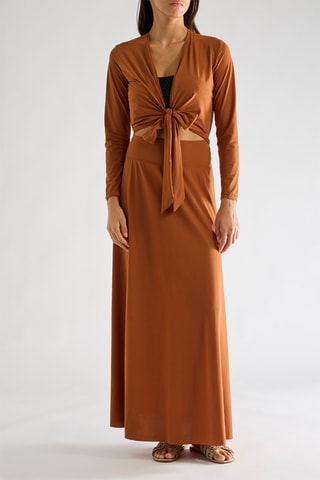 Jupe de plage taille haute Jaya - Noisette
