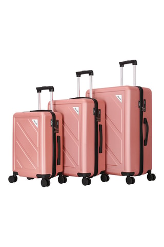 Set 3 valigie Down (S/M/L) - 55/65/75 cm - Nero, rosa e argentato