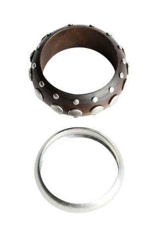 2 bracelets - Marron et argenté