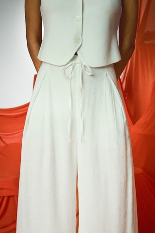 Pantalon taille haute - Blanc
