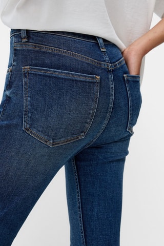 Jean skinny taille haute - Bleu
