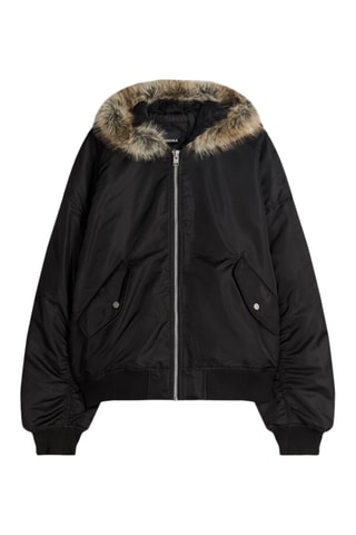 Bomber à capuche - Noir