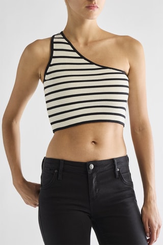 Crop top asymétrique - Noir et blanc