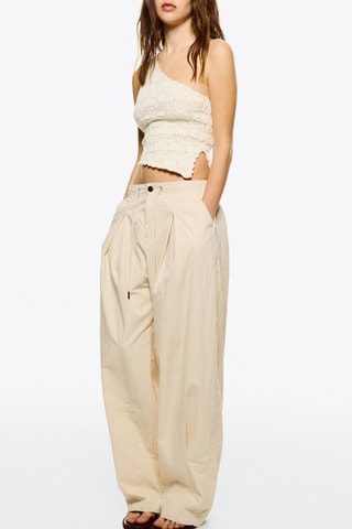 Crop top asymétrique - Ecru