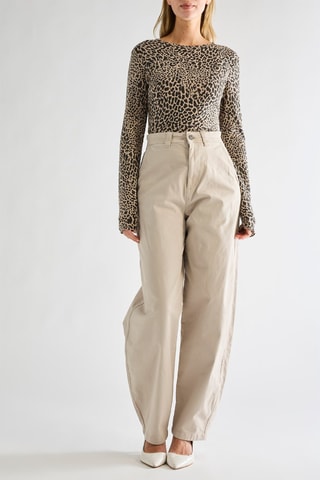 Top en velours - Beige