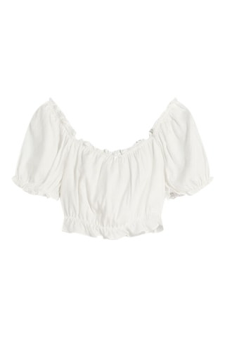 Crop top volanté - Blanc