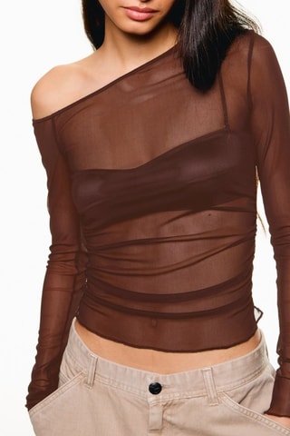 Top drapé - Marron
