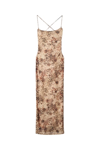 Robe longue - Beige et marron
