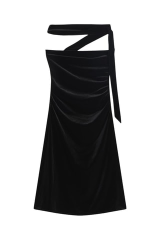 Robe trapèze en velours - Noir