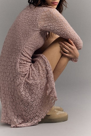 Robe trapèze en dentelle - Rose poudré