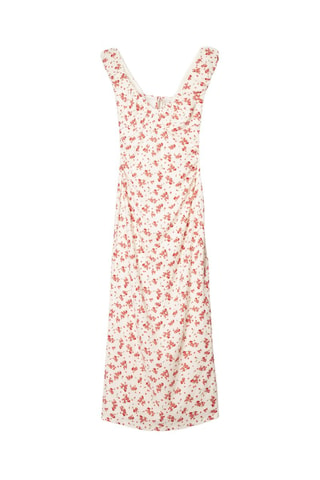 Robe midi - Blanc et rouge