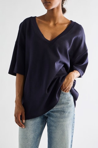 T-shirt oversize - Bleu marine