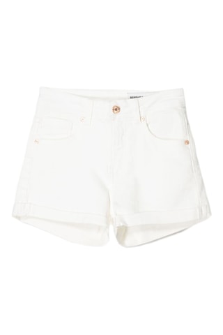 Short en jean - Blanc