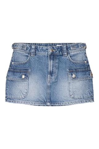 Minijupe en jean taille haute - Bleu