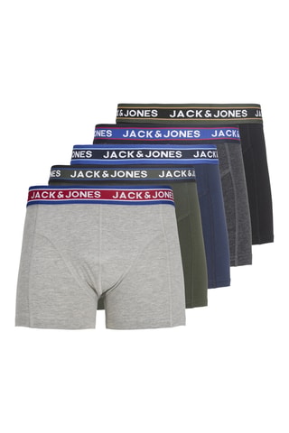 5 boxers en coton biologique - Gris et bleu marine