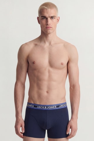5 boxers en coton biologique - Gris et bleu marine