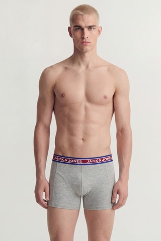 5 boxers en coton biologique - Gris et bleu marine