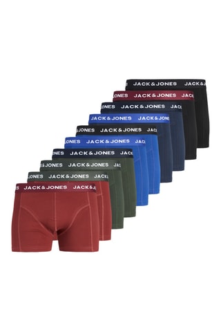 10 boxers en coton biologique - Rouge brique et bleu