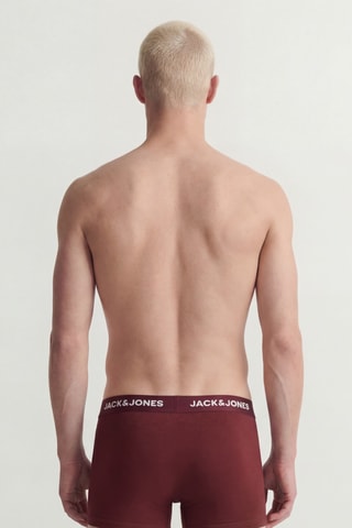 10 boxers en coton biologique - Rouge brique et bleu