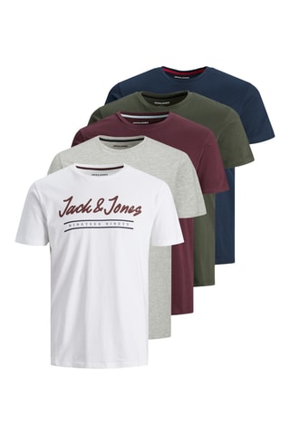 5 t-shirts - Blanc et gris