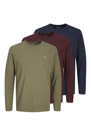 3 t-shirts - Kaki et bordeaux