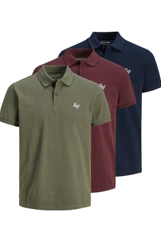 3 polos - Kaki et bordeaux