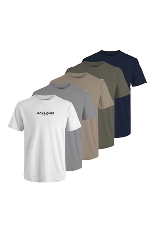5 t-shirts - Blanc et gris
