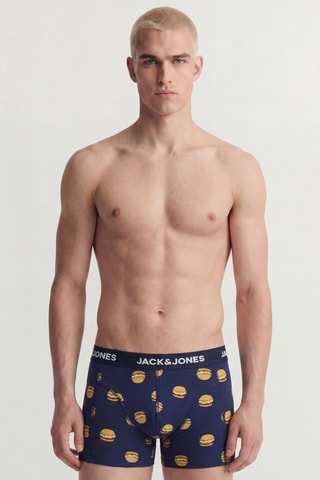 3 boxers en coton biologique - Bleu marine et noir