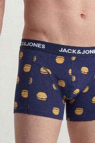 3 boxers en coton biologique - Bleu marine et noir