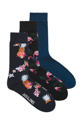 3 paires de chaussettes - Bleu marine et noir