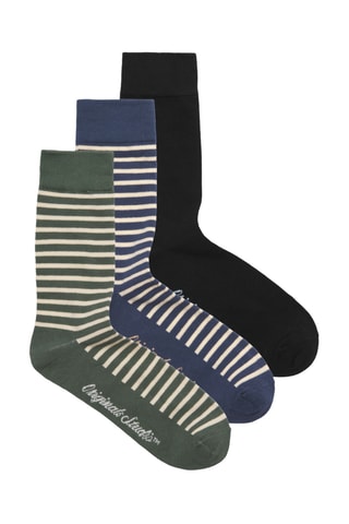 3 paires de chaussettes - Bleu et kaki