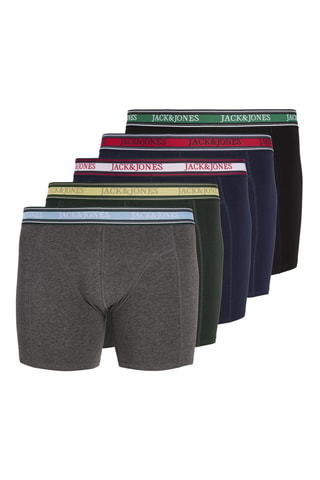 5 boxers en coton biologique - Gris chiné et vert