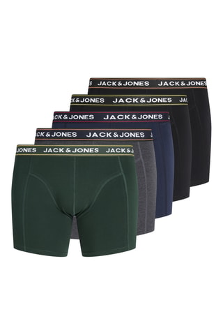 5 boxers en coton biologique - Vert foncé et bleu marine