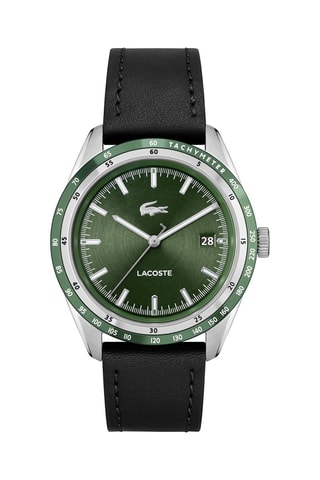 Montre à quartz en cuir - Noir et argenté