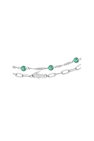 Bracelet - Plaqué or blanc et pierres naturelles
