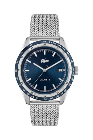 Montre à quartz en acier - Tachymètre - Argenté