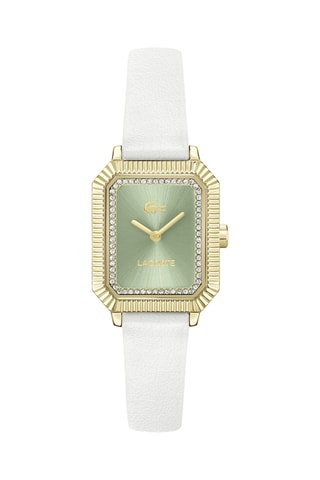 Montre à quartz en cuir - Blanc et doré